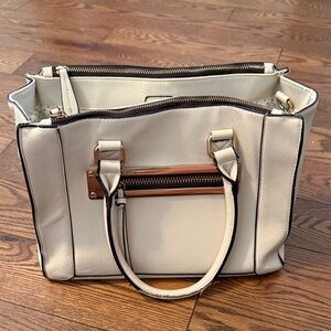 Call It Spring Cream Tote with Gold Hardware